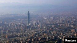 FILE - The Taipei city skyline is seen Feb. 9, 2009.