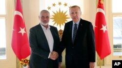 Cumhurbaşkanı Erdoğan ve Hamas'ın siyasi lideri Haniye'nin İstanbul'daki görüşmesi - 1 Şubat 2020 (ARŞİV).