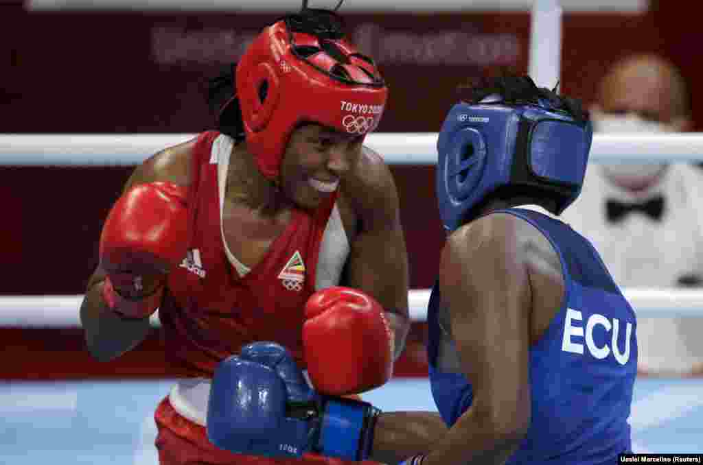 Jogos Olímpicos 2020 - pugilista moçambicana Rady Adosinda Gramane contra Erika Pachito do Equador. 28 de Julho 2021