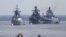 Russian war ships are seen anchored in a bay of the Russian fleet base in Baltiysk in Russia's Kaliningrad region between Poland and the Baltic states, July 19, 2015.