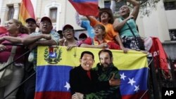 Supporters of Venezuela's President Hugo Chavez in Caracas, Venezuela, Jan. 5, 2013