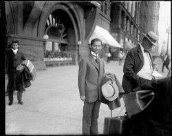 Prince Mahidol Adulyadej of Songkla's arrival in Gloucester, Mass., Aug. 27, 1916. He came to the U.S. to study public health at the Harvard-MIT School for Health Officers (as the Harvard T.H. Chan School of Public Health was originally known).