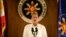 FILE - Philippine President Benigno Aquino III addresses the nation in a live broadcast from the Presidential Palace in Manila.