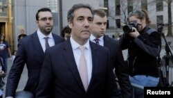 U.S. President Donald Trump's personal lawyer Michael Cohen departs federal court in the Manhattan borough of New York, April 26, 2018.