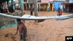Mafuriko yaliosababishwa na Kimbunga Matthew nchini Haiti.