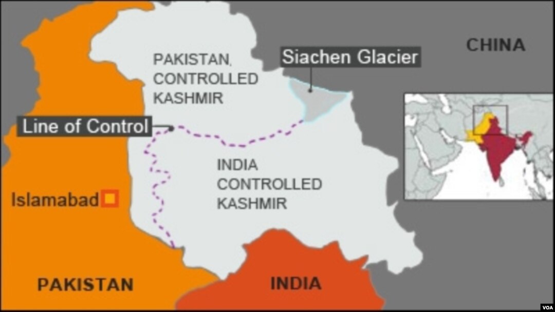 Bản đồ khu vực Kashmir thuộc Ấn và Kashmir thuộc Pakistan