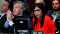 La canciller Delcy Rodríguez reprochó que "Almagro se convirtió en un militante contra el diálogo en Venezuela”.