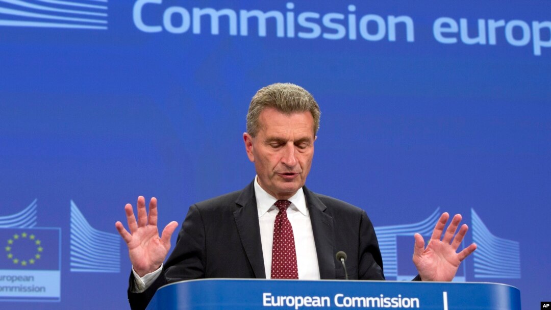 Komisaris anggaran Uni Eropa, Guenther Oettinger (foto: dok).