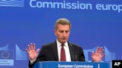 Komisaris anggaran Uni Eropa, Guenther Oettinger (foto: dok).