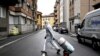 A staffer delivers a medical oxygen tank to coronavirus patients who are being treated at home, in Bergamo, one of the areas worst affected by the virus, Northern Italy, Tuesday, March 31, 2020. The new coronavirus causes mild or moderate symptoms…