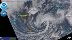 Volcanic cloud extending over Europe, 19 Apr 2010