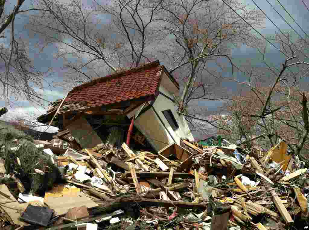 Tumbled house in Japan following the tsunami