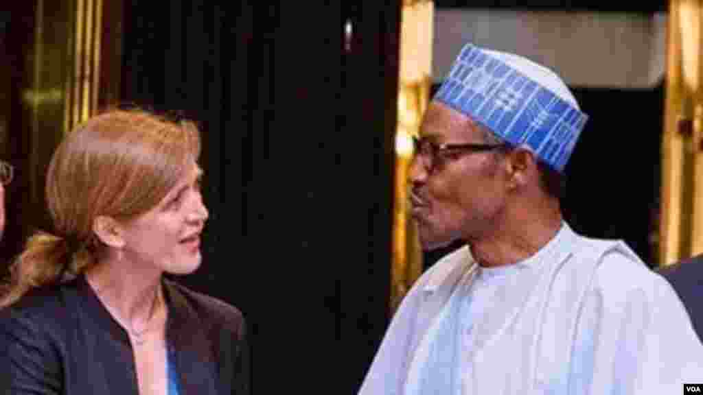 Jakadiyar Amurka a Majalisar &#39;Dinkin Duniya, Samantha Power Ta Gana Da Shugaba Muhammadu Buhari a Najeriya.