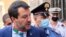 Former Interior minister Matteo Salvini leaves the Senate prior to a vote on lifting his immunity for a trial in Rome, July 30, 2020. 