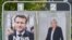 Des affiches de campagne du président français Emmanuel Macron, et de Marine Le Pen, candidate du parti d'extrême droite français Rassemblement National à Henin-Beaumont, France, 23 avril 2022.
