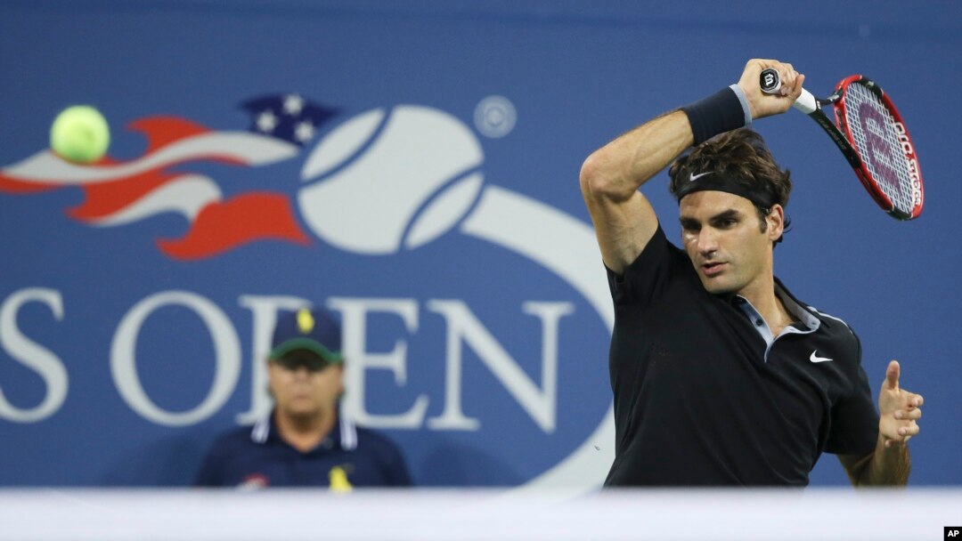 Petenis nomor dua dunia asal Swiss, Roger Federer, dalam pertandingan AS Terbuka 2014.