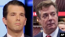 La comisión inicialmente llamó a Donald Trump Jr. y a Paul Manafort a comparecer en una audiencia pública el miércoles, pero ahora los dos "invitados" negocian los términos de su comparecencia.