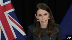 In this image from a video, New Zealand Prime Minister Jacinda Ardern speaks at a news conference in Wellington, New Zealand, Aug. 11, 2020.