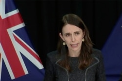 FILE - In this image from a video, New Zealand Prime Minister Jacinda Ardern speaks at a news conference in Wellington, New Zealand, Aug. 11, 2020.