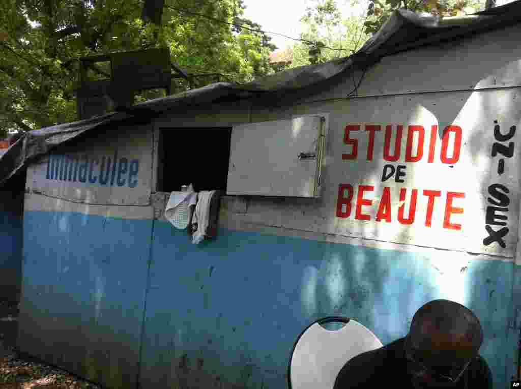 This tent doubles as a beauty salon