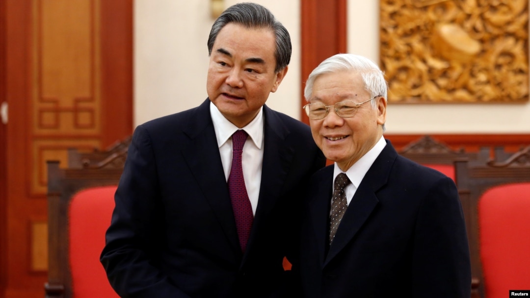 Ngoại Trưởng TQ Vương Nghị gặp TBT VN Nguyễn Phú Trọng tại Hà Nội, ngày 2/4/2018. Hình minh họa.