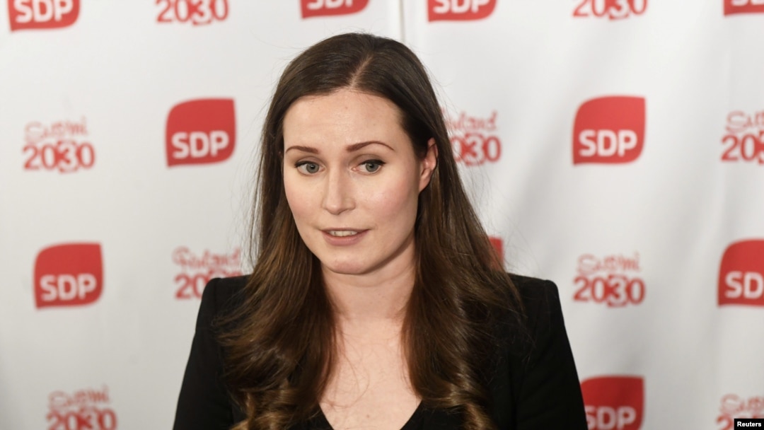 Calon perdana menteri Finlandia berikutnya, Sanna Marin, setelah pemilihan calon perdana menteri SDP di Helsinki, Finlandia, 8 Desember 2019. (Foto: Vesa Moilanen/Lehtikuva/via REUTERS)