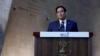 U.S. Secretary of State Marco Rubio speaks as he tours Yad Vashem, the World Holocaust Remembrance Center, in Jerusalem, Israel, Feb. 16, 2025.