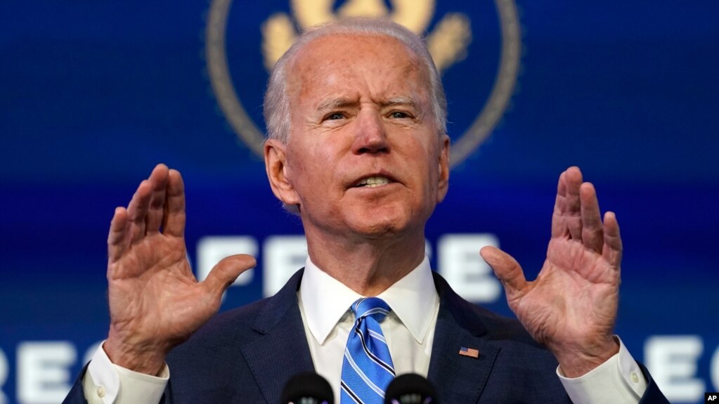 Presidenti i zgjedhur Joe Biden duke folur për pandeminë, 14 janar 2021, Uillmington, Dellauer