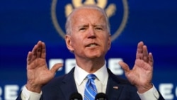 President-elect Joe Biden speaks about the COVID-19 pandemic during an event at The Queen theater, Thursday, Jan. 14, 2021, in Wilmington, Del. (AP Photo/Matt Slocum)