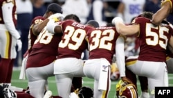 Les joueurs des Redskins lors d'un match contre les Cowboys de Dallas, USA, le 29 décembre 2019.