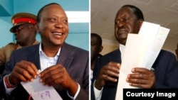 Rais Uhuru Kenyatta na Rais Raila Odinga