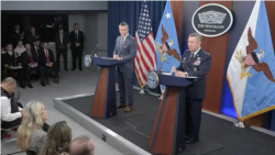 2026年4月16日，美国战争部长海格塞斯和参谋长联席会议主席凯恩将军在五角大楼举行记者会。