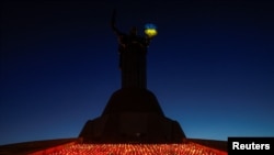 1,000 candles are seen in front of the &#39;Motherland&#39; monument during a commemorative ceremony on the 1,000th day of Russia&#39;s full scale attack on Ukraine, in Kyiv, Ukraine.