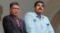 El presidente de Venezuela, Nicolás Maduro, junto a su canciller, Elías Jaua, en un balcón de la Cancillería.