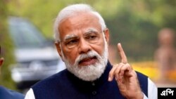ভারতের সংসদের শীতকালীন অধিবেশনের উদ্বোধনী দিনে কথা বলছেন প্রধানমন্ত্রী নরেন্দ্র মোদী। (ফাইল ছবি- মনিষ সরূপ/ এপি) 