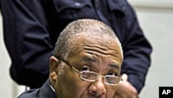 Former Liberian President Charles Taylor awaits the start of the prosecution's closing arguments during his trial at the U.N.-backed Special Court for Sierra Leone in Leidschendam, February 8, 2011