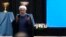 Le président iranien Hassan Rouhani lors d'un discours dans la ville de Tabriz, Azerbaïdjan, 25 avril 2018,