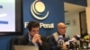 Gonzalo Himiob Santomé (D) y Alfredo Romero (I), directores del Foro Penal, en rueda de prensa en Caracas, Venezuela.