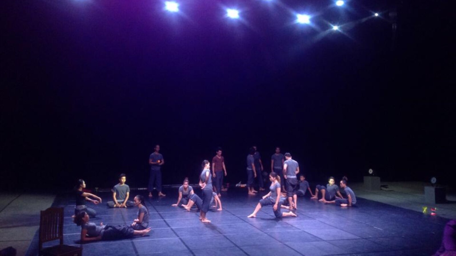 A group of 19 young Cambodian performers prepare to perform at the International School of Phnom Penh. (Sayana Ser/VOA) 