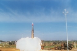 FILE - The U.S. Army launched a Pershing II missile from the Cape Canaveral Air Force Station in Florida, Jan. 13, 1988.