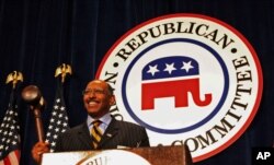 Former Maryland Lt. Gov. Michael Steele after being elected as the first Black Republican National Committee chairman, Jan. 30, 2009, in Washington.