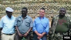 Ambassador Bruce Wharton at Naletale National Monument with Gweru mayor Hamutendi Kombayi (left) and Norbert Nhutsve (right), regional director of National Museums and Monuments of Zimbabwe. (Photo/Taurai Shava)