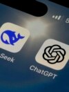 The icons for the smartphone apps DeepSeek and ChatGPT are seen on a smartphone screen in Beijing, Jan. 28, 2025. 