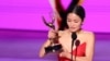 Anna Sawai accepts the award for Best Lead Actress in a Drama Series for "Shogun" at the 76th Primetime Emmy Awards in Los Angeles, California, Sept. 15, 2024.