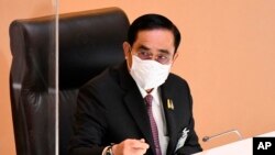 PM Thailand Prayuth Chan-ocha di Gedung Perlemen di Bangkok, Thailand, 31 Agustus 2021. (Humas DPR Thailand via AP)