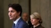 Canadian Prime Minister Justin Trudeau speaks during a news conference about new U.S. tariffs on exports from Canada on March 4, 2025 on Parliament Hill in Ottawa.