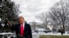 President Donald Trump talks with reporters on the South Lawn of the White House before departing for the American Farm Bureau Federation's 100th Annual Convention in New Orleans, Jan. 14, 2019, in Washington.