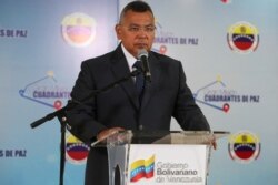 Venezuela's Interior and Justice Minister Nestor Reverol takes part in a broadcast in Caracas, Venezuela March 21, 2019.
