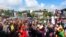 Protesters gather on the Place de la Republique in Mamoutzou, on the French Indian Ocean island of Mayotte, on March 13, 2018, during a demonstration against insecurity and immigration.