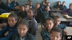Ethiopian school children attend a class at a school in Addis Ababa (File Photo)